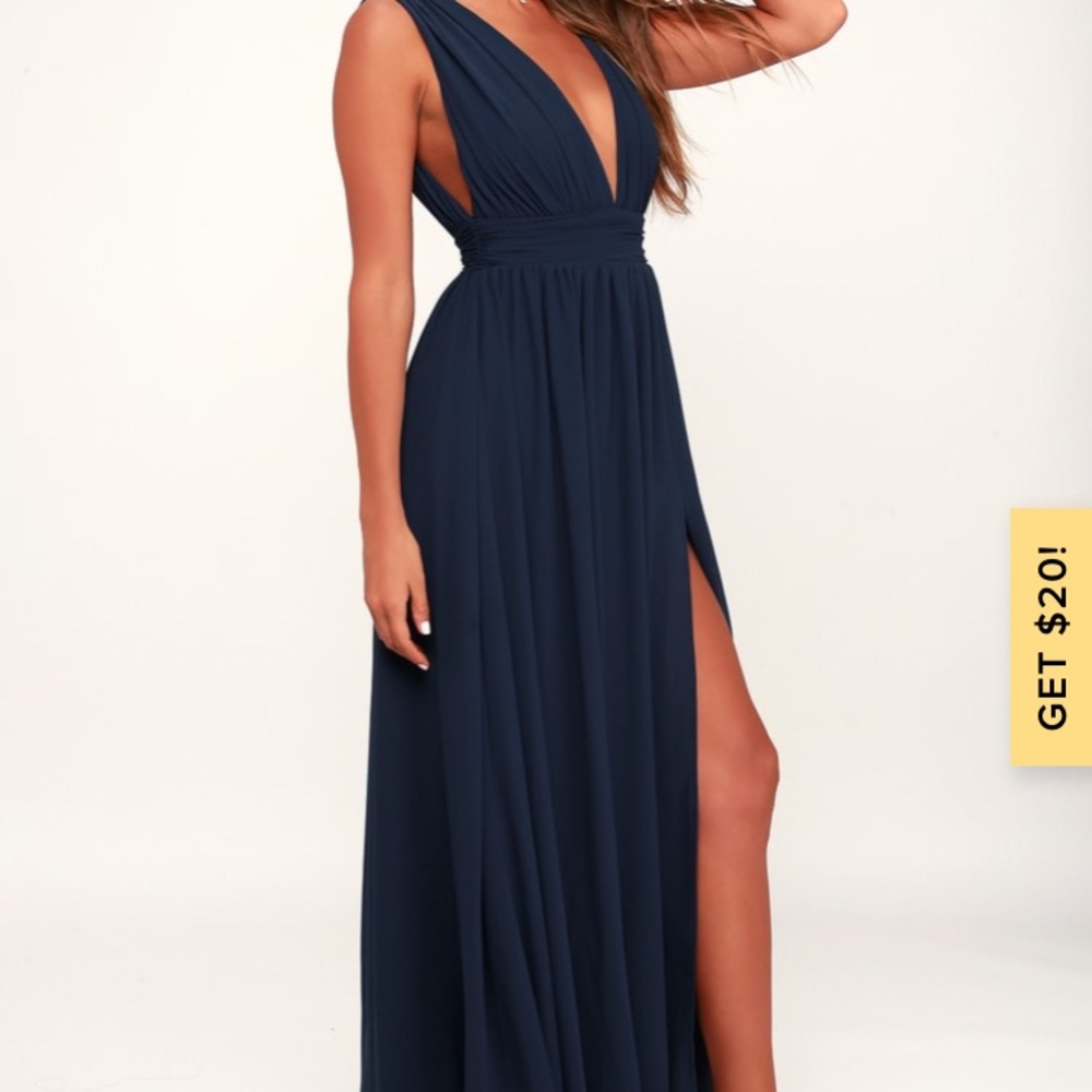 Heavenly Hues Navy Blue formal prom Maxi Dress